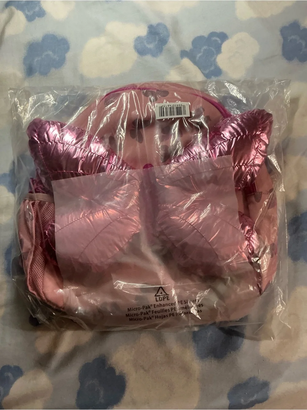 Rose Dusty Red Pink Butterfly Kids Backpack with Shiny Wings